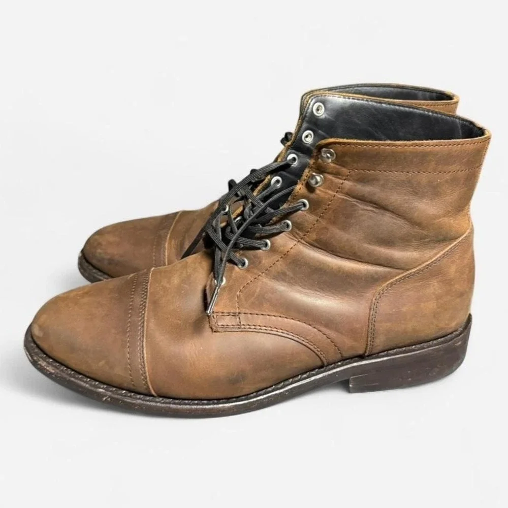 Thursday Boot Company Heritage Captain Leather Boots Brown Casual Men Size 15EE